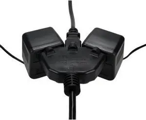 QVS PP-ADPT3-10 10Ft Three Angle Outlet 3-Prong Power Extension Cord