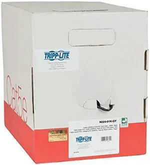 CAT5E 350 MHZ BULK SOLID-CORE PLENUM-RATED PVC CABLE, GREY, 1000 FT., TAA
