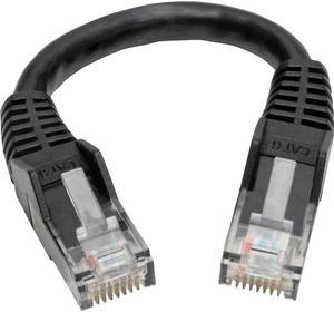Tripp Lite N201-06N-BK Premium Cat6 Gigabit Snagless Molded Utp Patch Cable, 24 Awg, 550 Mhz/1 Gbps (Rj45 M/M) , Black, 6 In. - Patch Cable - Rj-45 (M) To Rj-45 (M) - 5.9 In - Utp - Cat 6 - Ieee 802.