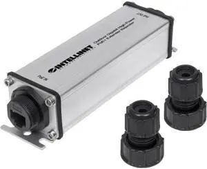 Intellinet Outdoor Gigabit High-Power PoE+ Extender Repeater, IEEE 802.3at/af Power over Ethernet (PoE+/PoE), Extends Range up to 100 m (328 ft.), Metal, IP65