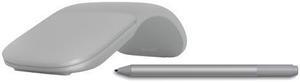 Surface Arc Touch Mouse - Wireless - Bluetooth - Platinum with Microsoft Surface Pen - Rubber - Platinum