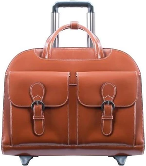 MCKLEIN COMPANY LLC 96184A DAVIS BROWN LEATHER WHEELED MCKLEIN COMPANY LLC 96184A DAVIS BROWN LEATHER WHEELED