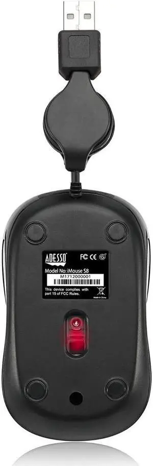 Adesso iMouse S8R - USB Illuminated Retractable Mini Mouse