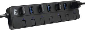 Adesso AUH-3070P 7-Port USB 3.0 Hub with Individual Power Switch & Power Adapter