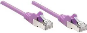 Intellinet Network Cable, Cat5e, UTP, RJ45 Male / RJ45 Male, 0.5 m (1.5 ft.), Purple