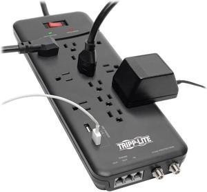 Tripp Lite Surge Protector Power Strip 12 Outlets, 2 USB Charging Ports Tel/Modem/Coax