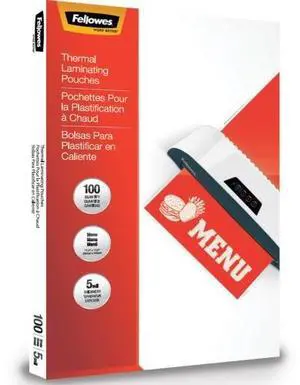 Fellowes Thermal Laminating Pouches Menu 5 mil 100/Pack 5746001