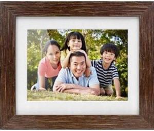 Aluratek 8 inch Distressed Wood Digital Photo Frame with Auto Slideshow Feature ADPFD08F