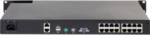 APC by Schneider Electric KVM1116R KVM Switchbox - 16 Computer(s) - 1 Local User(s) - 1 Remote User(s) - 20 x Network (RJ-45) - 2 x PS/2 Port - 5 x USB1 x VGA - Rack-mountable - 1U