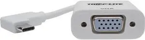 Tripp Lite Right-Angle USB C to VGA Adapter Cable USB-C M/F White 1080p 6in - 5.98" USB/VGA Video Cable for Smartphone, Chromebook, Projector, Video Device, Ultrabook, Notebook, Monitor, Workstat