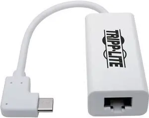 Tripp Lite USB C to Gigabit Adapter Converter USB 3.1 Right-Angle White 6in