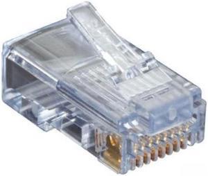 EZ MODULAR PLUG - CAT5E, RJ-45, ROUND SOLID/STRANDED WIRE, UNSHIELDED, 100-PACK,