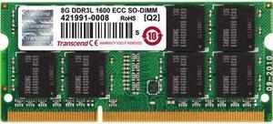 8GB DDR3L 1600 ECC UNBUFFERED SO-DIMM LOW VOLTAGE 1.35V 2RX8 204PIN