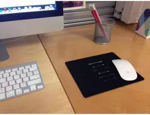 OTM  BLACK MOUSE PAD, SHOOTING WHITE ARR