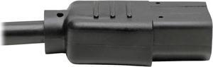 Tripp Lite P004-18N-2C13 C14 Male to C13 Female Splitter, PDU Style - C14 to 2x C13, 10A, 100–250V, 18 AWG, 18 in., Black