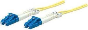 Intellinet Fiber Optic Patch Cable, Duplex, Single-Mode, LC/LC, 9/125 Âµm, OS2, 3.0 m (10.0 ft.), Yellow