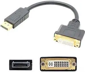 Hp Fh973at Compatible Displayport 1.2 Male To Dvi-I (29 Pin) Female Black Adapter Which Requires Dp++ For Resolution Up To 2560X1600 (Wqxga)