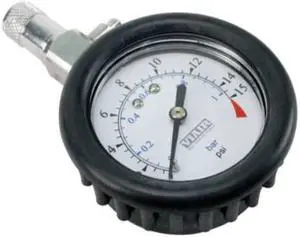 viair 90058 2.0" 0 to 15 psi tire gauge with boot