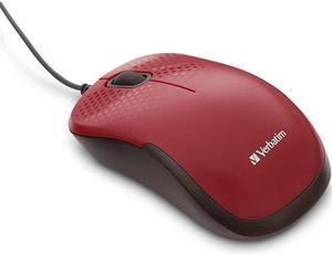 Verbatim Silent Corded Optical Mouse - Red