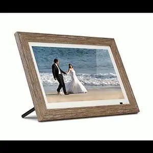 Aluratek 13" Distressed Wood Digital Photo Frame, 8GB Built-in Memory, Includes 2 Interchangeable Frames,1920 x 1080 res (ADMPFD13F)