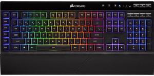 Corsair K57 RGB Wireless Gaming Keyboard (NA) - Wired/Wireless Connectivity - Bluetooth/RF - 33 ft - 2.40 GHz - USB 3.0 Type A Interface - 110 Key - English (North America) - Windows, PC - Rubber Dome