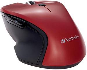 Verbatim Roll Over Image to Zoom in USB-C Wireless Blue LED Mouse - Red