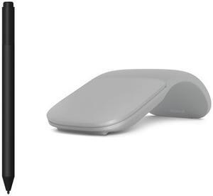 Microsoft Surface Arc Touch Mouse Platinum + Surface Pen Charcoal - Surface Pen Charcoal Included - Wireless - Bluetooth Connectivity - Ultra-slim & lightweight - Innovative full scroll plane