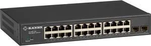 Black Box Gigabit Ethernet Managed Switch - (24) RJ-45 (2) SFP