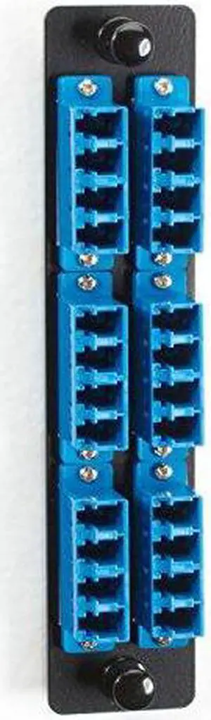Black Box Fiber Adapter Panel, High Density, (12) LC Duplex, Ceramic, Blue