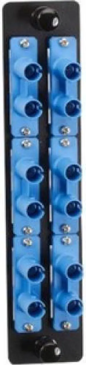 Black Box High-Density Adapter Panel, Ceramic Sleeves, (6) ST Duplex Pairs, Blue - 6 x ST Duplex - 6 Port(s) - 6 x RJ-11 - 6 x Duplex