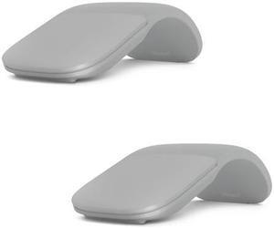 Microsoft Surface Arc Touch Mouse Platinum + Surface Arc Touch Mouse Platinum - Wireless - Bluetooth Connectivity - Ultra-slim & lightweight - Innovative full scroll plane