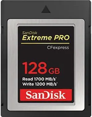 SanDisk - SDCFE-128G-ANCIN - SanDisk Extreme PRO 128 GB CFexpress Card Type B - 1.66 GB/s Read - 1.17 GB/s Write -