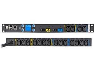 Eaton Metered Input rack PDU, 1U, L6-30P input, 10 ft cord, Single-phase, 200-240V, Outlets: (18) C13 Outlet grip