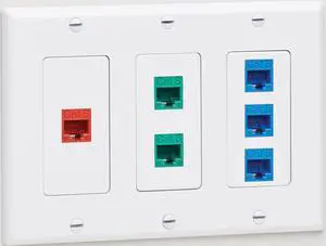 Tripp Lite Triple-Gang Faceplate Decora Style Vertical White N042D300WH