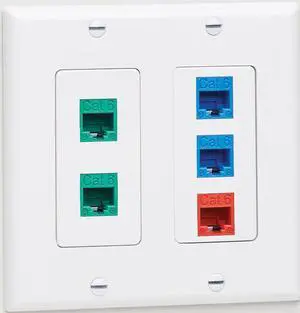 Tripp Lite Double-Gang Faceplate Decora Style Vertical White N042D200WH