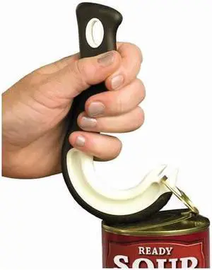 Jokari Ring Pull Can Opener J Shape Dishwasher Safe Non Slip Handle