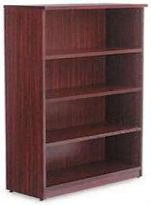 Alera Valencia Series Bookcase, Four-Shelf, 31 3/4w x 14d x 55h, Mahogany