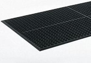 Crown FL2436BK Ribbed Vinyl Anti-Fatigue Mat, 24 x 36, Black