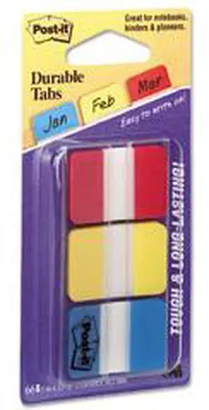 Post-It Tabs Tab,Durable,66/Pk,Ast 686RYB