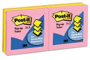 Post-it Original Pop-up Refill 3 x 3 Assorted Cape Town Colors 100-Sheet 6/Pack R330AN