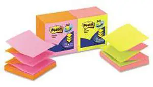 Post-it Original Pop-up Refill Alternating Cape Town Colors 3 x 3 100-Sheet 12/Pack R330NALT