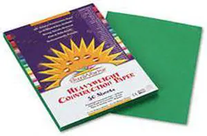 Pacon 8003 SunWorks Construction Paper  Heavyweight  9 x 12  Holiday Green  50 Sheets
