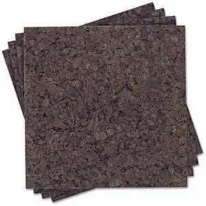 Cork Panel Bulletin Board, Natural Cork, 12 x 12, 4 Panels/Pack