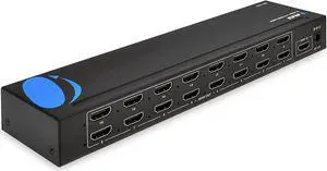1x16 HDMI Splitter by OREI 16 Ports Professional HDMI Powered for Full HD 1080P & 3D Support - Adapter Included