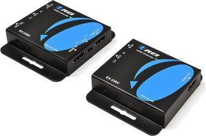 4K HDMI Over CAT6/CAT7 Extender by OREI Extender RJ45 4K@30Hz Upto 130 Ft 1080P Upto 230 FT Full HD POC Transmitter & Receiver IR Loop Out (EX-230C)