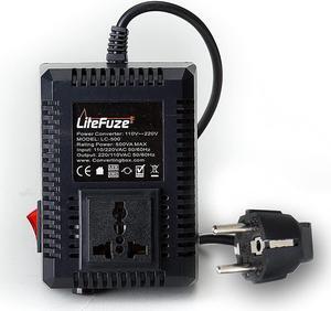 LiteFuze LC-500EU 500 Watt Step Up/Down Travel Voltage Converter, EU Cord [5-Years Warranty]