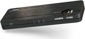 4K 3 Port 3x1 HDMI KVM Switch by OREI, Share Multiple Devices, PC, Computers, Phones, Gaming on One Display Monitor, Keyboard, Mouse and USB Peripheral Control - UltraHD HDCP 2.0