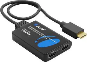 OREI 4K 1 in 2 Out HDMI Splitter 4:4:4 8-bit - HDMI 2.0, HDCP 2.2, 18 Gbps, 4K @ 60Hz HDMI Duplicator/Distributor UltaHD High Resolution Down Scaler 1x2 (UHDS-102C)