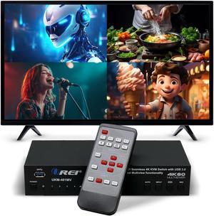 OREI 4K 4x1 KVM Switch with USB 3.0 and Multiview Functionality (UKM-401MV)