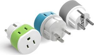 Denmark Travel Adapter - 2 in 1 - Type K - Compact Design (US-20)